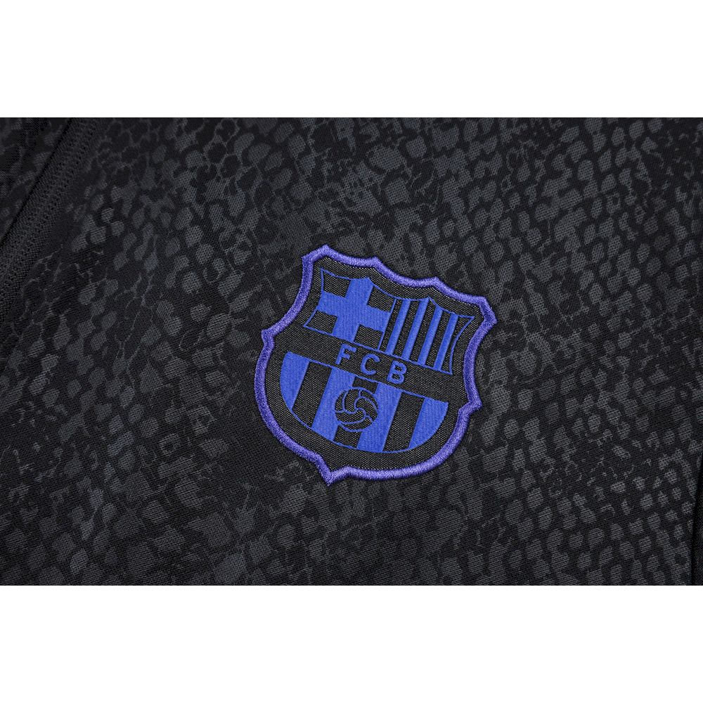 Jaqueta Barcelona 2025 Masculina Track Top Preta e Azul