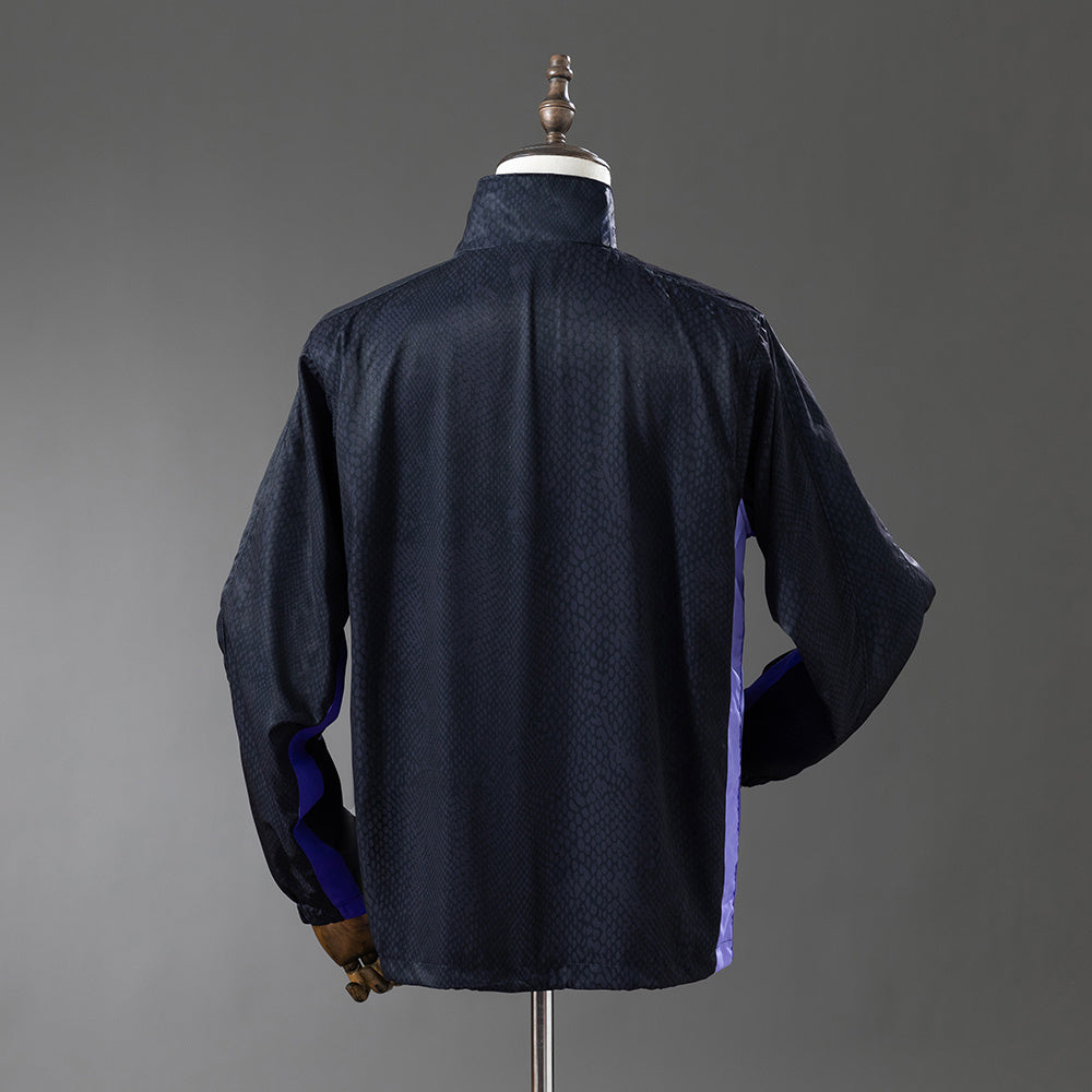 Jaqueta Barcelona 2025 Masculina Track Top Preta-Azul